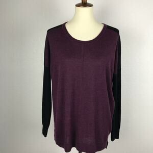 Madewell Pullover Knit Color Block Asymmetrical Top